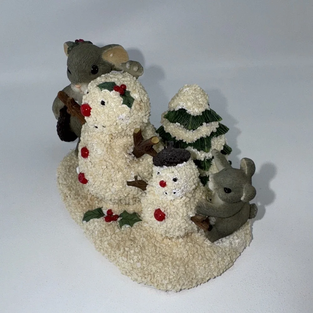 Charming Tails Just The Right Size Rabbit Figurine Snowmen 87/209 Fitz Floyd